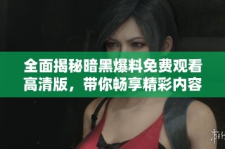 全面揭秘暗黑爆料免费观看高清版，带你畅享精彩内容与最新动态
