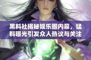 黑料社揭秘娱乐圈内幕，猛料曝光引发众人热议与关注