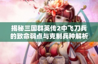 揭秘三国群英传2中飞刀兵的致命弱点与克制兵种解析