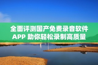 全面评测国产免费录音软件APP 助你轻松录制高质量音频