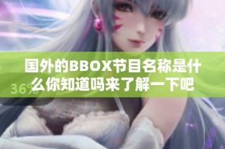 国外的BBOX节目名称是什么你知道吗来了解一下吧