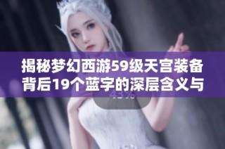 揭秘梦幻西游59级天宫装备背后19个蓝字的深层含义与策略解析