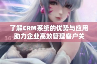 了解CRM系统的优势与应用 助力企业高效管理客户关系