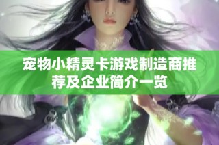 宠物小精灵卡游戏制造商推荐及企业简介一览