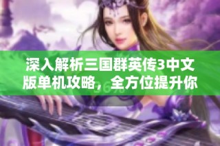 深入解析三国群英传3中文版单机攻略，全方位提升你的游戏体验