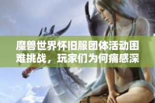 魔兽世界怀旧服团体活动困难挑战，玩家们为何痛感深重？