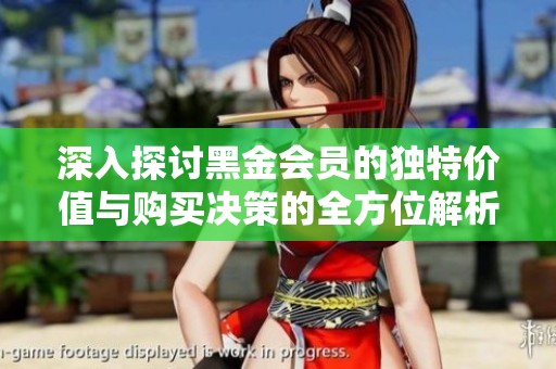 深入探讨黑金会员的独特价值与购买决策的全方位解析