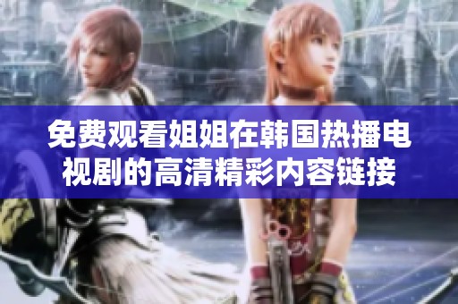 免费观看姐姐在韩国热播电视剧的高清精彩内容链接