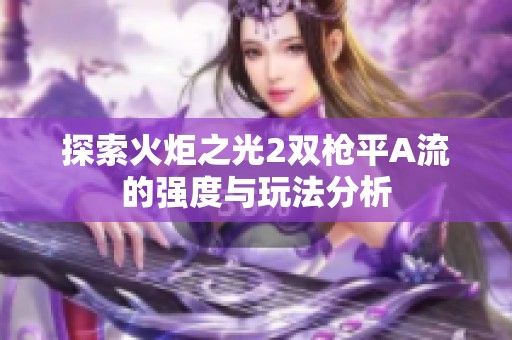 探索火炬之光2双枪平A流的强度与玩法分析