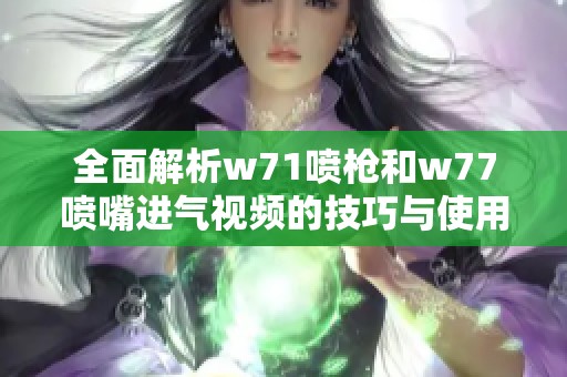 全面解析w71喷枪和w77喷嘴进气视频的技巧与使用说明