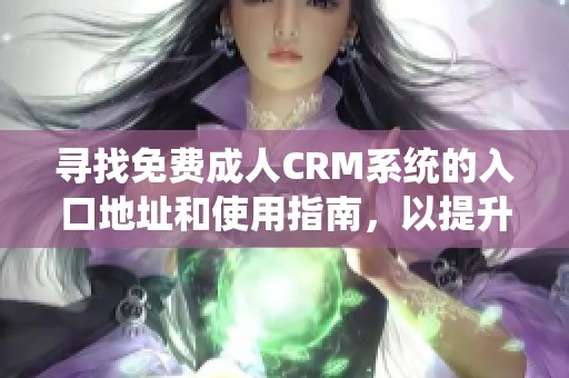 寻找免费成人CRM系统的入口地址和使用指南，以提升您的业务效率