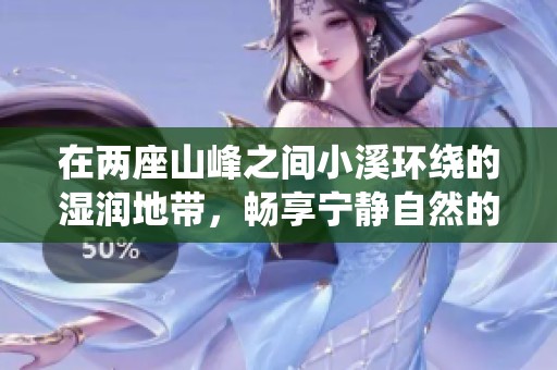 在两座山峰之间小溪环绕的湿润地带，畅享宁静自然的诗意画卷