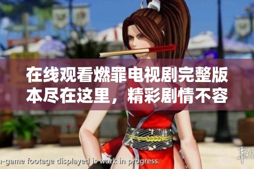 在线观看燃罪电视剧完整版本尽在这里，精彩剧情不容错过
