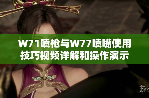 W71喷枪与W77喷嘴使用技巧视频详解和操作演示