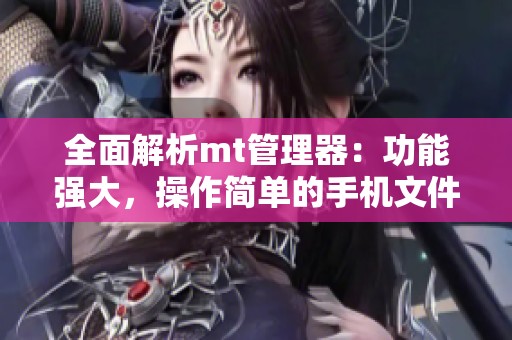 全面解析mt管理器：功能强大，操作简单的手机文件管理工具