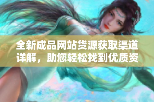 全新成品网站货源获取渠道详解，助您轻松找到优质资源